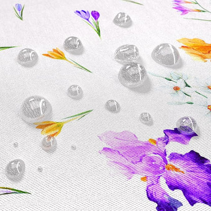 SASTYBALE Spring Summer Tablecloth 60 x 84 Inch Rectangle, Wild Flowers Floral tablecloths, Stain Resistant Wrinkle Free Table Covers Table Cover for Party Picnic Dinner Decor, Whiter
