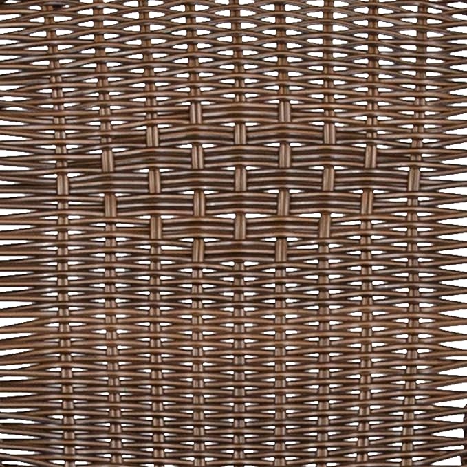 Flash Furniture Lila 28'' Square Glass Metal Table with Dark Brown Rattan Edging and 4 Dark Brown Rattan Stack Chairs