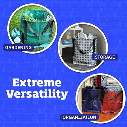 DURASACK Heavy Duty Storage Tote Bag 22-Gallon, Gray | Rugged Woven Polypropylene Moving Bag, Reusable Self-Standing Design, Holds up to 500 Pounds