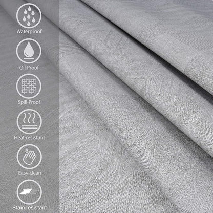 AIRCOWRIE Waterproof Vinyl Tablecloths, Heavy Duty Oil Proof Spill Proof Plastic Table Cloth, Wipe Clean PVC Table Cover for Spring Indoor and Outdoor Use (Grey, 54”×120”, Rectangle)