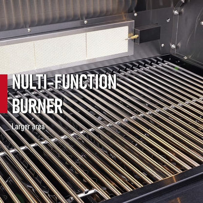 Black 4-Burner 72000 BTU Stainless Steel Propane Gas Outdoor Kitchen Island Grill with Single-Door Refrigerator, Pull-Out Sink & Storage Cabinets | for Patio, Backyard BBQ
