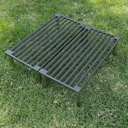 Cast Iron Tuscan Grill - 16"x 16" Heavy-Duty Open Flame Grill for Authentic Italian Cooking, Portable, Durable Cast Iron with Screw-On Legs & Professional Sear Marks, with 2 Handles and Bag
