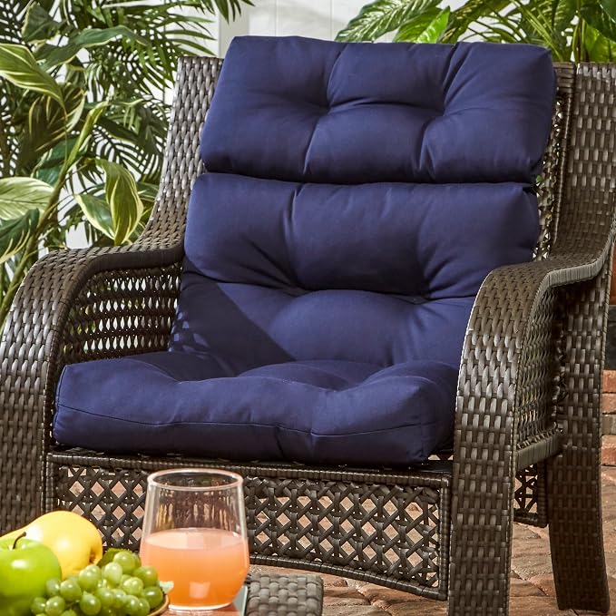Greendale Home Fashions Midnight 44'' x 22'' Outdoor High Back Chair Cushion