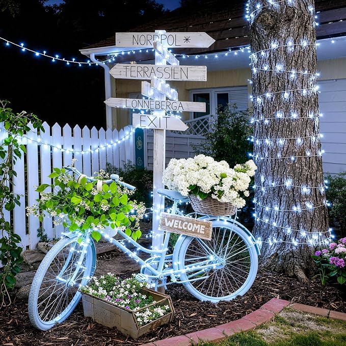 JMEXSUSS 168FT 600 LED White Christmas Lights Outdoor with Remote String Lights Indoor Plug in Cool White Twinkle String Light for Tree Room Party Wedding Decorations