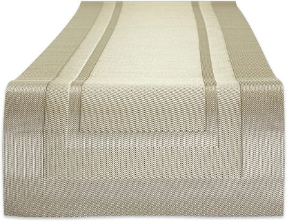 DII PVC Tabletop Collection Woven Indoor/Outdoor, Table Runner, 14x72, Champagne