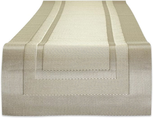 DII PVC Tabletop Collection Woven Indoor/Outdoor, Table Runner, 14x72, Champagne