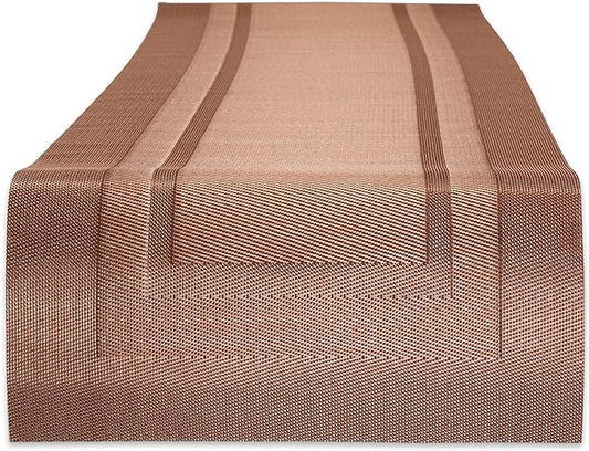 DII PVC Tabletop Collection Woven Indoor/Outdoor, Table Runner, 14x72, Cinnamon