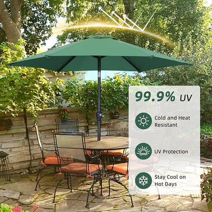 7.5FT Patio Umbrella, Outdoor Table Umbrella, Market Umbrella with Push Button Tilt and Crank for Garden, Lawn, Deck, Backyard & Pool