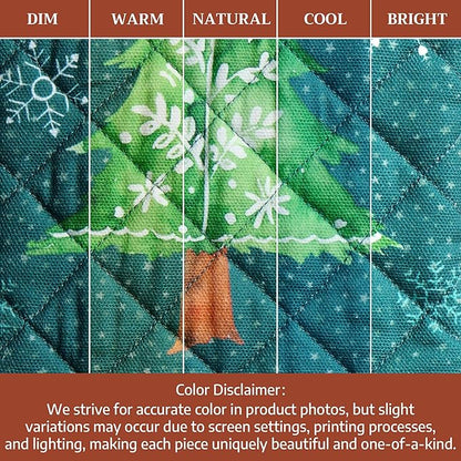 Maison d' Hermine Oven Gloves 100% Cotton Oven Mitt 7" x 13" with Loop Heat Resistant BBQ Cooking Gloves for Thanksgiving Christmas Decorations Baking Handling Hot Pans (Pack of 1, Hygge Christmas)