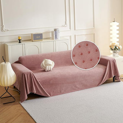 MYSKY HOME Pink Sofa Cover, Couch Covers for Pet Couch Cover Reclining Couch Covers, Covers for 3 Cushion Couch, Thick Durable Washable Sofa Covers for Furniture Couch Cover, 91" x 134"
