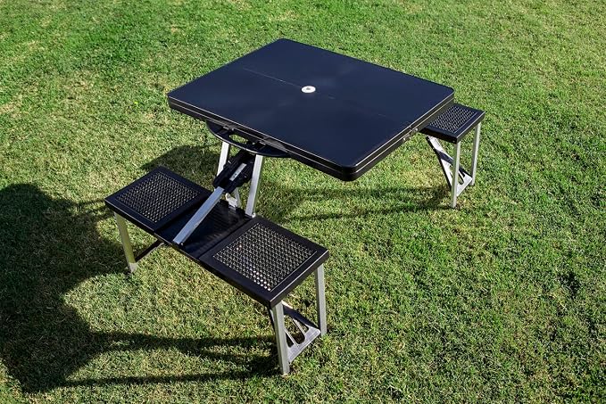 Picnic TIME NFL Football Field Folding Picnic Table, Camping Table, Outdoor Table with Umbrella Hole