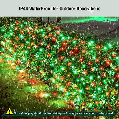Led Red and Green Christmas Net Lights Outdoor Christmas Bushes Lights 120Led 6ftx5ft, Connectable Outdoor Indoor Mesh Net Lighting for Xmas Holiday, Garden, Lawn, Shrubs, Trees, Bushes Decorations