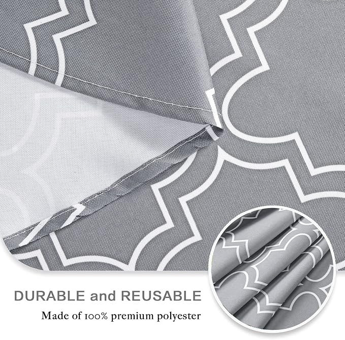 UMINEUX 60" Outdoor Round Tablecloth with Umbrella Hole and Zipper | Spring/Summer Waterproof Round Patio Table Cover for Picnic/BBQ/Garden, Gray