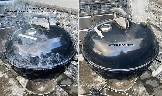 FireBlack Black High Temp Gasket Vision Kamado Smoker Grill Self Stick w/LavaLock