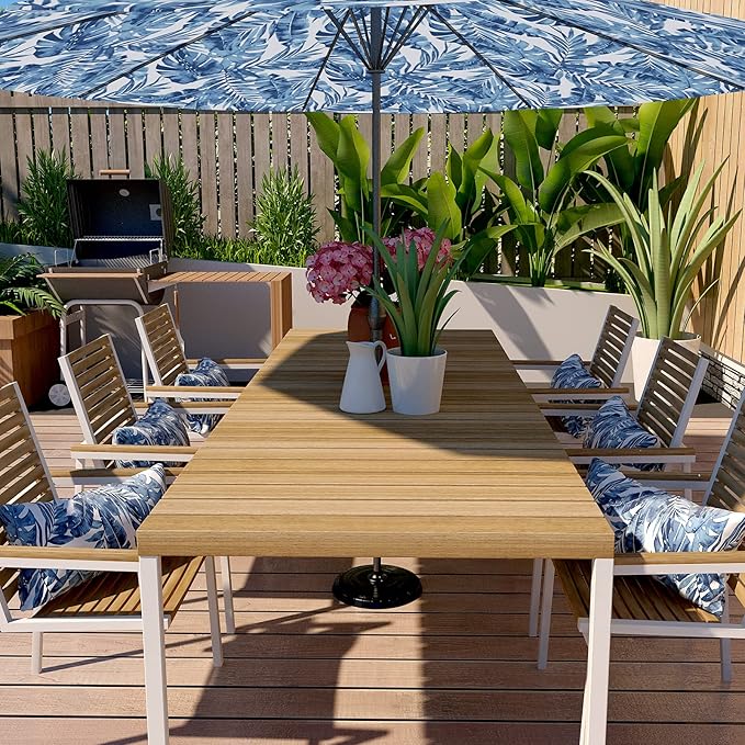 LVTXIII Outdoor/Indoor Lumbar Pillow Case Covers, 12” x 20” Patio Garden Decorative Lumbar Pillow Covers ONLY, Pack of 2 for Outdoor Home Patio Furniture Use - Palm Blue