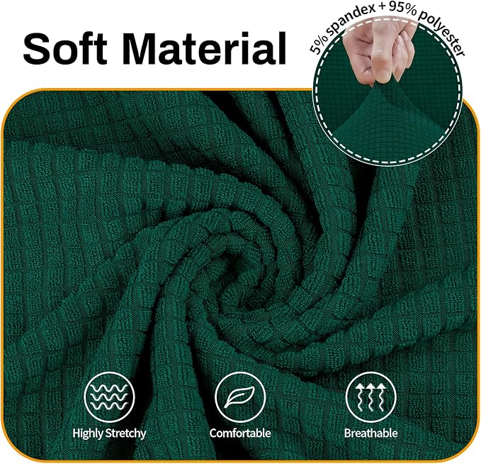 Stretch Couch Covers Washable,loveseat Cover Slipcovers,Blackish Green | 1-Piece Sofa Cover(55"-78") loveseat cover Furniture Protector Soft Jacquard,Non-Slip Elastic Bottom for Dogs & Kids