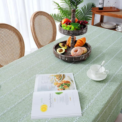 Chassic Square Tablecloth 60 x 60 Inch, Farmhouse Boho Linen Table Cloths, Wrinkle Free & Washable Tablecloths for Dining Tables, Spring Kitchen Decor - Sage Green