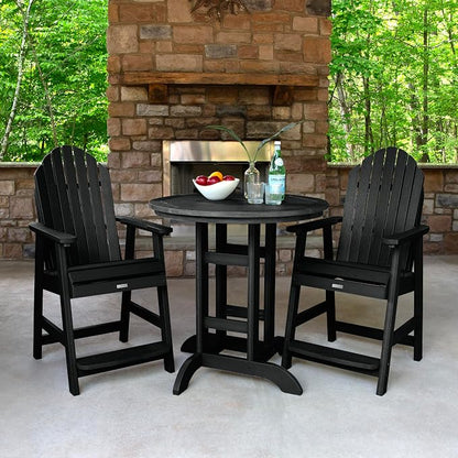 highwood Hamilton 3 Piece Round Counter Height Dining Set, Black