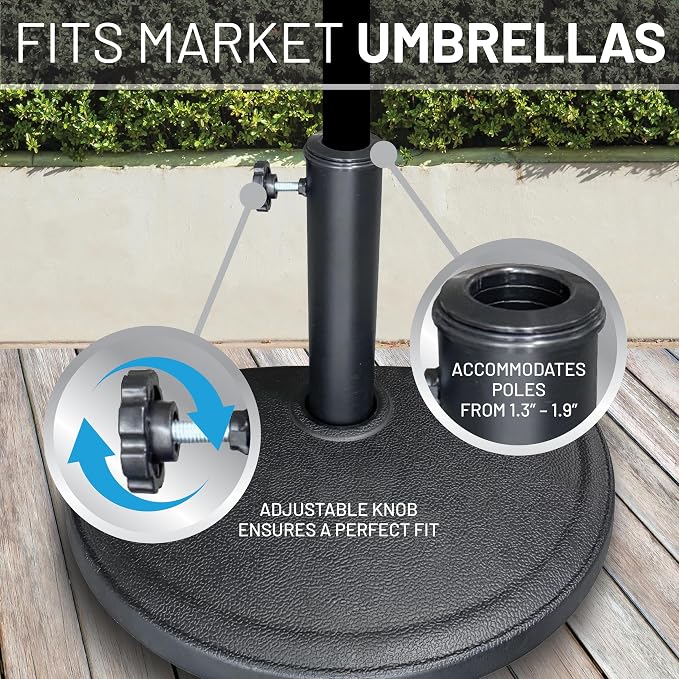 US Weight 20 LB Half Round Umbrella Base for Use with Patio Table