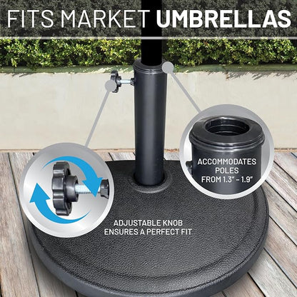 US Weight 20 LB Half Round Umbrella Base for Use with Patio Table