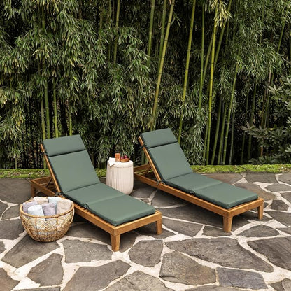 Arden earthFIBER Outdoor Chaise Cushion, 21 x 72, Rain-Proof, Fade Resistant, Cushion for Chaise Lounger Sage Green Texture