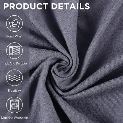 Peryiter 2 Pcs Couch and Loveseat Sofa Covers,Dark Gray,Milk Silk | Armchair Covers for Living Room, Sofa Cushion Slipcover 2/3 Seater, Furniture Protector, Polyester and Spandex, Washable