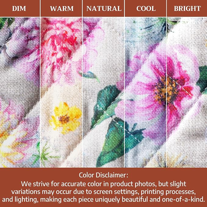 Maison d'Hermine Oven Gloves 100% Cotton Oven Mitt (7" x 13", Pack of 1) | With Loop Heat Resistant BBQ Cooking Gloves Baking Grilling Kitchen Handling Hot Pans Spring Summer - Pivoine