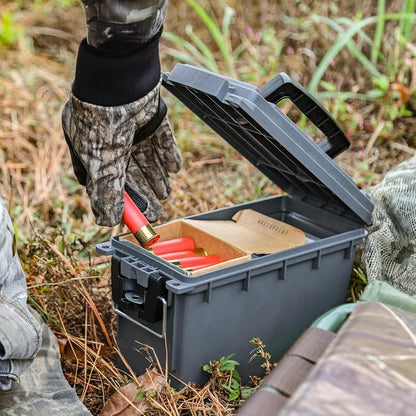 Sheffield Ammo Box Made in USA, Stackable Lockable Ammo Storage Box, Gray | 4 Pack Lockable Storage Box, Water & Dust Resistant Dry Box, Secures Hunting Gear, Gun Accessories, Supplies, Bullets