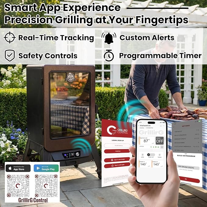 Smart WiFi PID Digital Trapezoid Control Board with App Control for Pit Boss Vertical Pellet Smokers Copperhead 3/4/5/7-Series PBV3P1 PBV4PS1 PBV5P1 PBV7P1 PBV5PW1