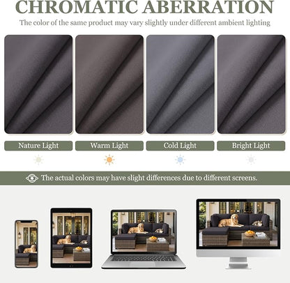 9 Pcs Outdoor Patio Cushions Covers Replacement Sets, Covers Only | 9 Pcs Patio Cushions Covers Replacement UV Resistant, Water Anti-Slip, Heavy-Duty Zippers for 5 Pcs Patio Furniture Set