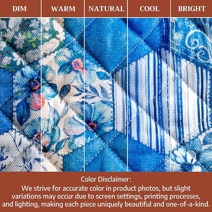 Maison d'Hermine Oven Gloves 100% Cotton Oven Mitt 7" x 13" with Loop Heat Resistant BBQ Cooking Gloves Baking Grilling Kitchen Hotel Home Farmhouse Spring Summer (Pack of 1, Summer Blues)