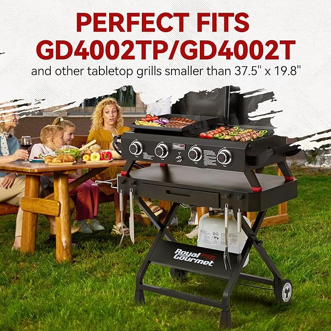 GD3701 Portable Collapsible Grill Stand for GD4002TP & GD4002T, Folding Grill Cart Trolley for Outdoor Cooking Camping, Tailgating & Patio, BBQ Stand Trolley, Black