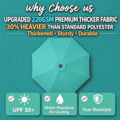 11FT Cantilever Patio Umbrella Replacement Canopy, 8 Ribs 64"-66", Upgraded 600D 220GSM Heavy-Duty Fabric, Waterproof & UV Resistant (Canopy Only)