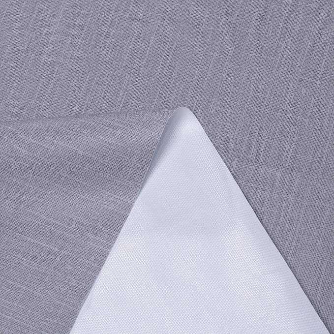sancua Waterproof Rectangle Vinyl Tablecloth Table Cloth 54x78 Inch, Grey | 100% Oil Spill Proof, PVC Material, Wipe Clean Table Cover for Dining Tables, Buffet Parties and Camping