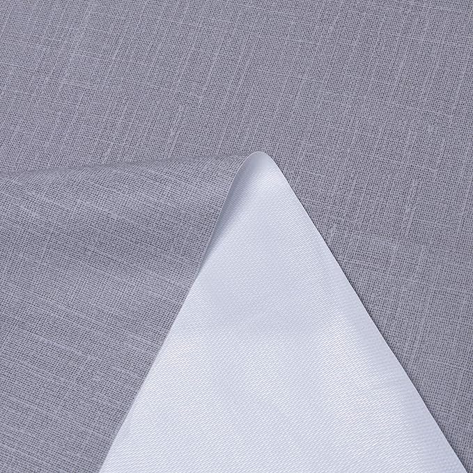 sancua Waterproof Rectangle Vinyl Tablecloth Table Cloth 60x102 Inch, Grey | 100% Oil Spill Proof, PVC Material, Wipe Clean Table Cover for Dining Tables, Buffet Parties and Camping