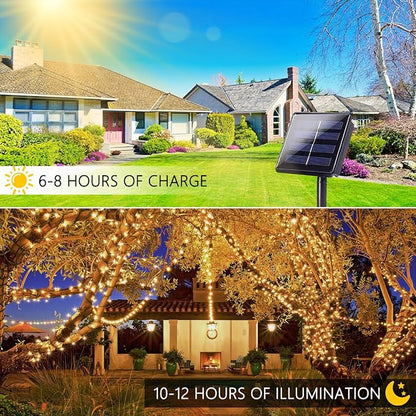 Solar String Lights Outdoor 6 Pack 255FT 720 LED Christmas Light Warm White | 8 Modes, Auto On/Off, Memory Function, Waterproof Solar Twinkle Lights for Outside Xmas Tree Garden Party Christmas Decor