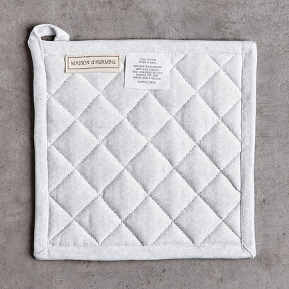 Maison d' Hermine Pot Holders 100% Cotton Heat Resistant Potholders 8" x 8" Hot Pads with Loop Cooking Baking Hotel Farmhouse Kitchen Handling Hot Pans Spring Summer (Pack of 2, Blossoms in Spring)