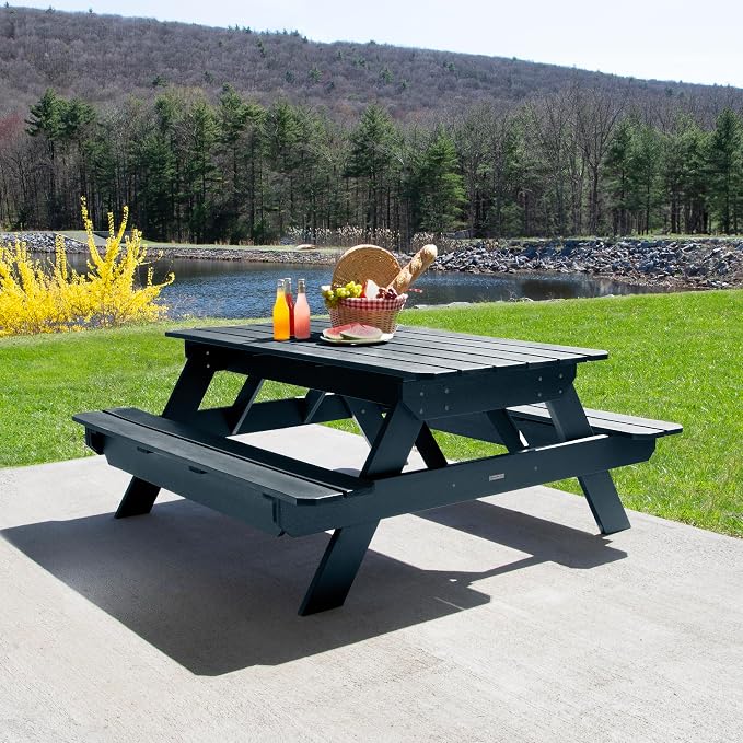 Highwood Hometown Picnic Table, 6 Foot, Federal Blue