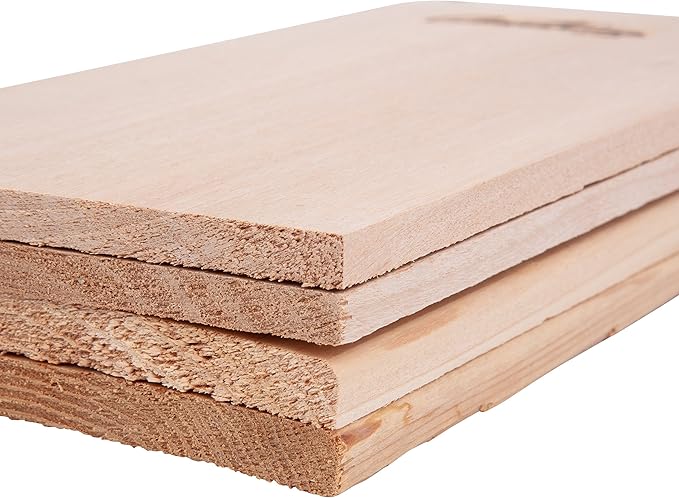 Camerons Alder Grilling Planks - 4 Pack (5.5"x11.5") - Premium Natural Alder Wood - Easily Infuse Smoky Flavor into BBQ Salmon, Fish, Pork, Veggies, and More - Sourced in the USA - Grilling Gift Idea