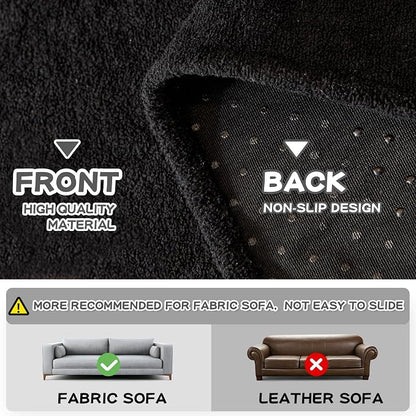 MYSKY HOME Black Couch Covers for Sectional Sofa, Couch Cover L Shape Couch Covers for Dogs Washable Couch Cover Banket Modern Sofa Slipcovers, Super Soft Sofa Towel for Kids, Pets, 71" x 134"