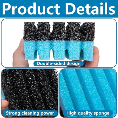 EBaokuup 4 Pcs Grill Plate Cleaning Sponge 12207, Electric Grill Cleaning Sponge with Grooves, Grill Cleaner Replacement Sponges for Indoor Outdoor Giddle