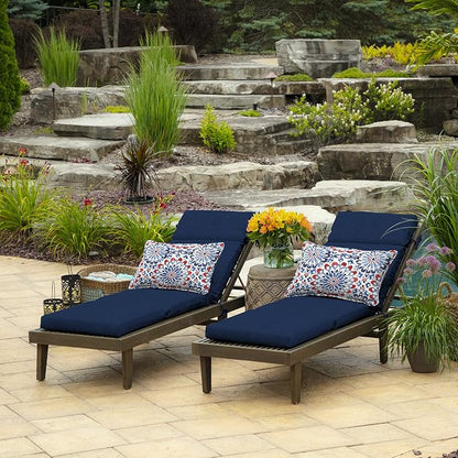 Arden Outdoor Chaise Cushion, 21 in x 72 in, Weather-Proof, Rain-Proof, Fade Resistant Patio Cushion for Chaise Lounger Sapphire Blue Leala | Lounge Cushion, Weather-Proof, Rain-Proof, Fade Resistant for Chaise Lounger, Mold and Mildew Resistant
