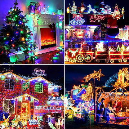 MZD8391 328FT 1000 LED Christmas Light Outdoor Indoor, Christmas Tree Light | Multicolor, 100% UL Listed, Waterproof, 8 Light Modes, Timer & Memory, Christmas String Light Decoration, Fairy Tree Light