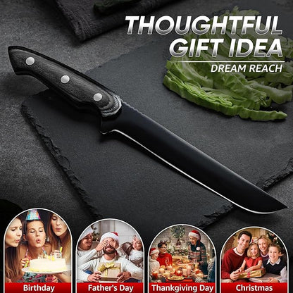 Dream Reach Fillet Boning Knife - Japanese Hand Forged Full Tang Sharp Deboning Knife for Meat Cutting, Kitchen BBQ Gift