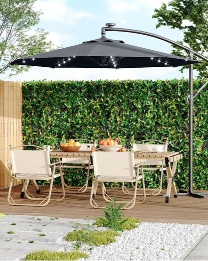 15FT Outdoor Patio Umbrella,Double-Sided Rectangle Market Umbrella with 36 LED Solar Lights & Base,UV50+ Weather-Resistant Oversized Outdoor Umbrella,Crank Lift,3-Way Shade for Pool,Garden,Backyard