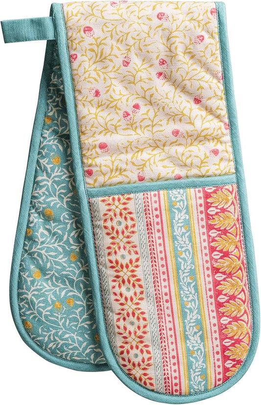 Maison d' Hermine Double Oven Mitts 100% Cotton Double Oven Glove (7"x35") | Heat Resistant BBQ Cooking Gloves with Loop Baking Kitchen Home Hotel Farmhouse Thanksgiving Christmas - Carpo