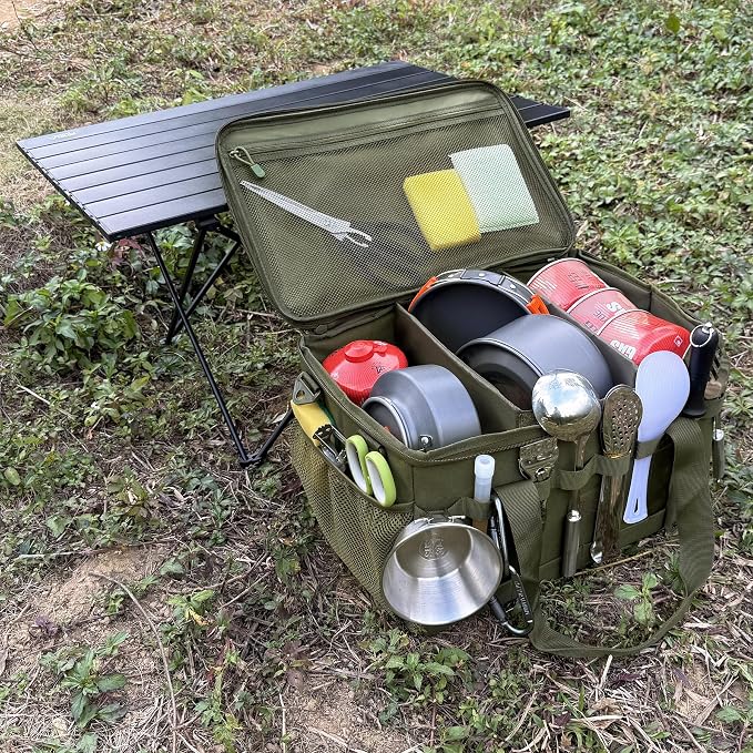 Tactical Camping Storage Bag 28L Tactical Utility Tote Bag Camping Cookware Organizer Trunk Organizer