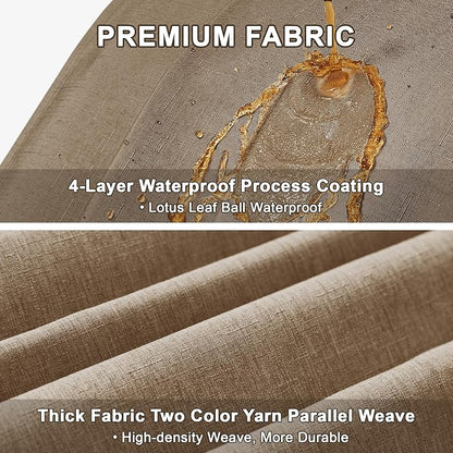Decorelia Faux Linen Farmhouse Table Cloth 52"x70" for Rectangle Dining Table, Coffee Waterproof Outdoor Washable Cloth Fall Tablecloth for Rectangular Kitchen Outdoor Party Restaurant Patio Table