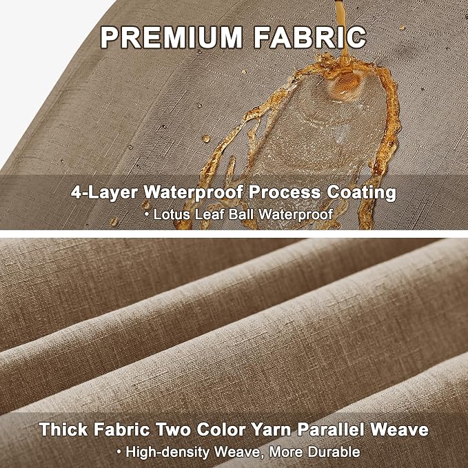 Decorelia Faux Linen Farmhouse Table Cloth 60"x84" for Rectangle Table, Coffee Waterproof Outdoor Washable Cloth Tablecloth for Rectangular Dining Room Kitchen Outdoor Party Restaurant Decor