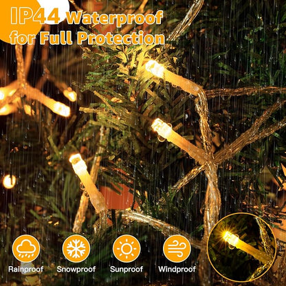 Guhope Christmas String Lights 1200LED 196FT, 8 Modes Dimmable Fairy Lights with Remote and Timer, Waterproof Warm Christmas Lights for Indoor Outdoor Bedroom Wedding Party Holiday Decor (Warm White)